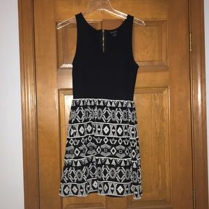 Lucky black and white printed dress—never worn!!!